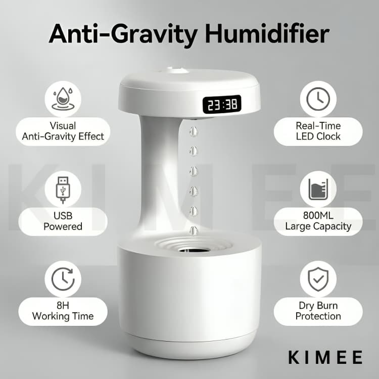 KIMEE 800ML LED Digital Ultrasonic Air Humidifier - Image 1