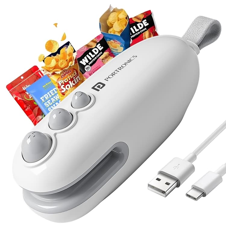 Portronics Locksy 2-in-1 Rechargeable Bag Sealer & Cutter - Image 1