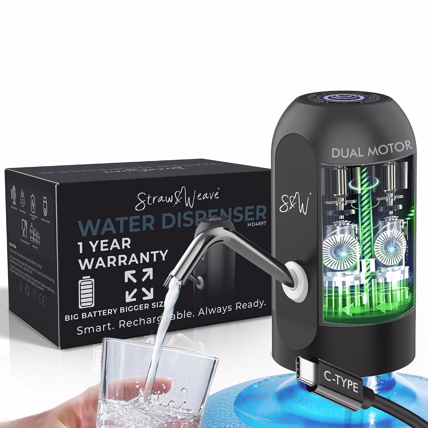 Automatic Rechargeable Water Bottle Dispenser Pump - Image 1