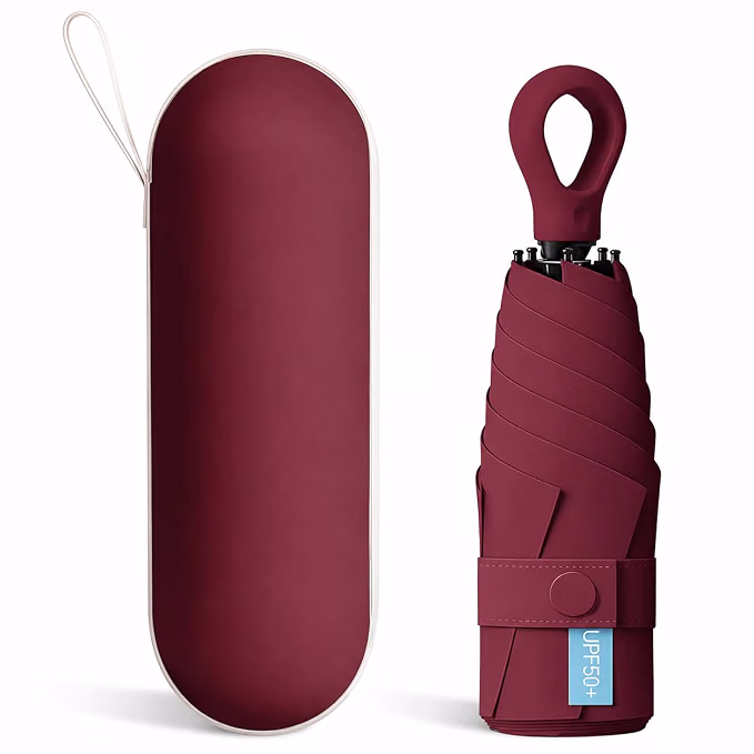 PESOMA Mini Compact Umbrella with Case – UV Protection & Windproof - Image 1