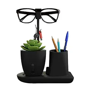 Multifunctional Desk Organizer with Self-Watering Plant Pot, Pen & Mobile Holder - Image 1